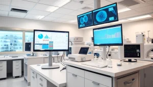 Laboratory Information System (LIS) software interface in action with data management features.