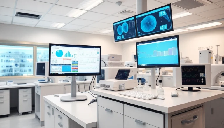 Laboratory Information System (LIS) software interface in action with data management features.