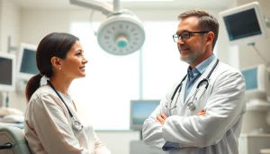 Gezonde consultatie in https://tweestedenziekenhuis.nl met een arts en patiënt in een moderne ruimte.