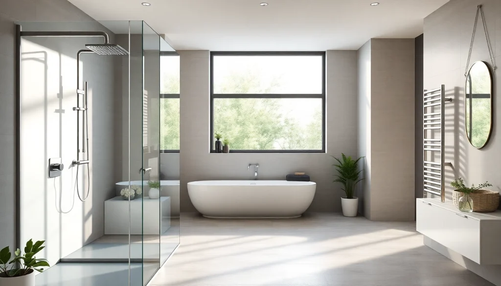 Badbereich mit modernen sonni sanitär Produkten und eleganten Armaturen.