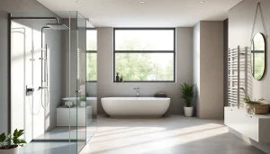 Badbereich mit modernen sonni sanitär Produkten und eleganten Armaturen.