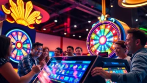 Menampilkan pemain bersemangat memainkan koi800 game dengan antusias di ruang permainan yang modern.