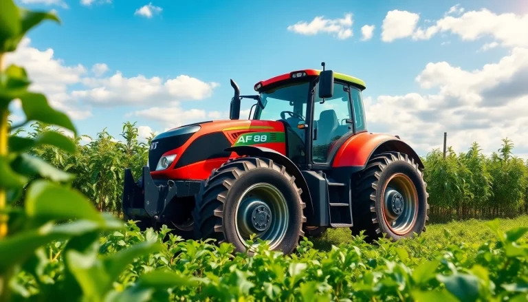 Operating the AF88 tractor efficiently in a vibrant agricultural landscape.
