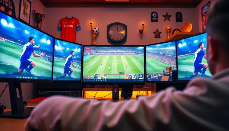 Experience Koora live with an engaging sports streaming setup showcasing live football action.