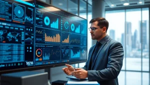 Analyzing cirt data with a cybersecurity expert in a modern office setting.