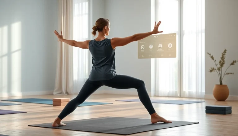 Engage with Yoga AI through advanced poses guided by a virtual instructor in a serene setting.