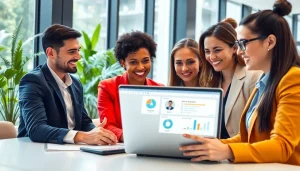 Understand What is a CRM for WhatsApp through a collaborative business team using digital tools.