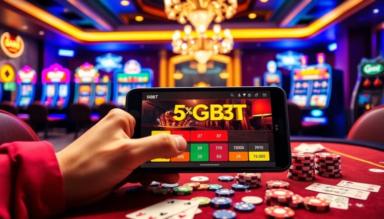Experience the thrill of betting with 5GBET Download in an exciting casino scene.