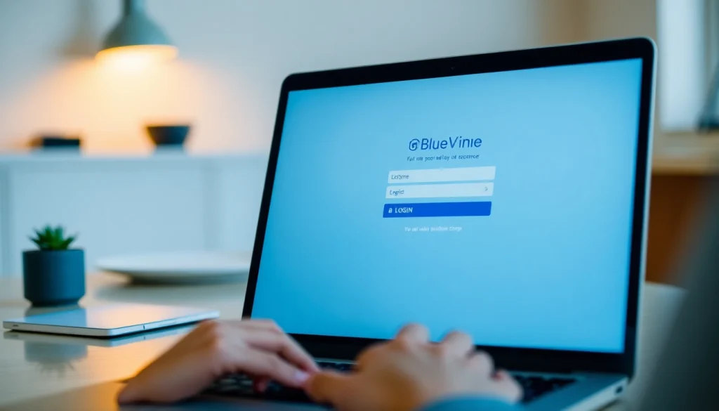 Access the bluevine login page safely and securely on a laptop.