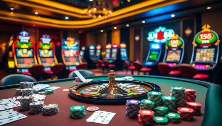 Experience the thrill of gaming at nhà cái Jun88 with vibrant casino tables and exciting atmosphere.