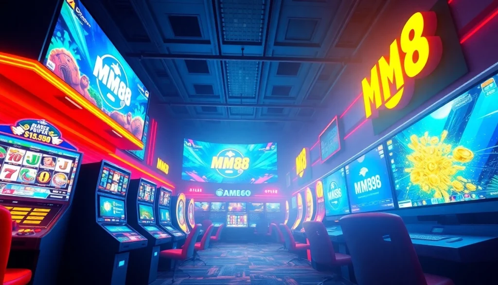 Exciting online gaming scene at https://mm88.agency/ showcasing diverse games and vibrant colors.