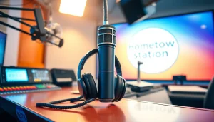Engage with the latest updates on hometownstation.com through our professional radio studio setup.