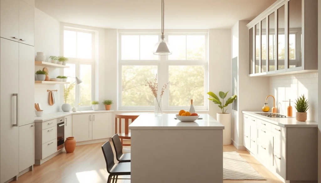 Freshly designed home renovation with a modern kitchen and relaxed dining area.