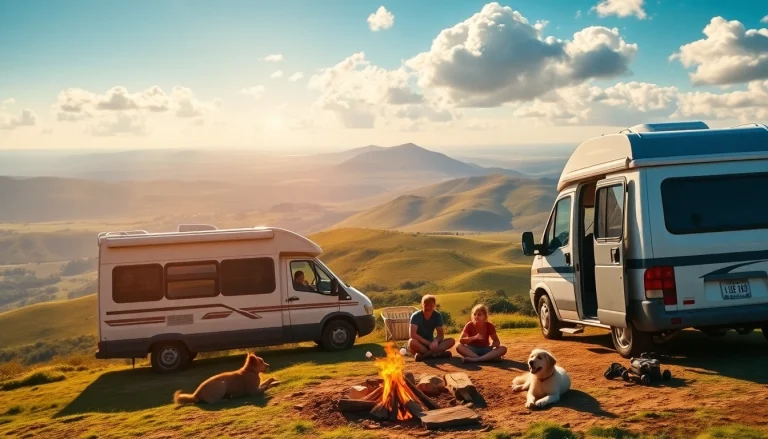 Experience adventure with family at https://fernweh-abenteuer.de, enjoying a scenic camping moment.