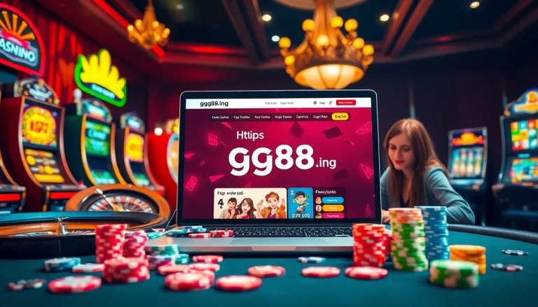Experience the thrill of gambling at https://gg88.ing/ with exciting slot machines and vibrant poker chips.
