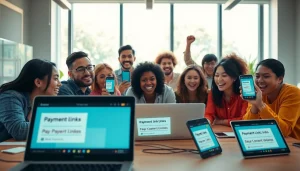 Content creators collaborating on payment links for content creators in an inspiring workspace.