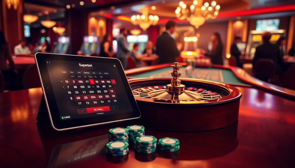Experience the thrill of Superbet Download on a vibrant casino tablet interface.