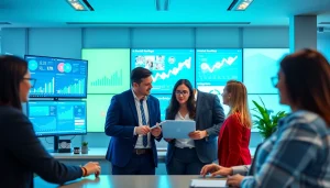 Engaging team focused on edmonton social media marketing strategies in a modern workspace.