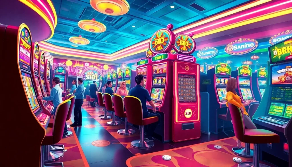 Sayapbola menawarkan pengalaman bermain slot yang seru di kasino dengan latar belakang cerah dan menarik.