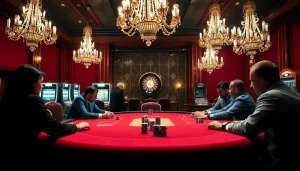 Winning a high-stakes game at 123b Casino with dramatic lighting and luxurious ambiance.