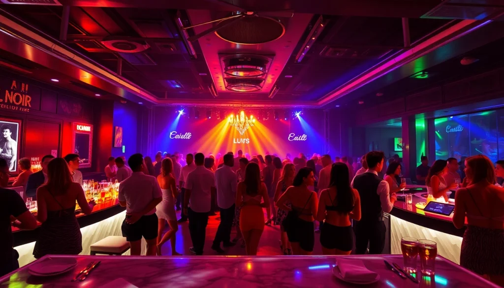Experience nightlife at Club sxm, featuring vibrant lights and performers in St Martin's premier bar.