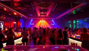 Experience nightlife at Club sxm, featuring vibrant lights and performers in St Martin's premier bar.