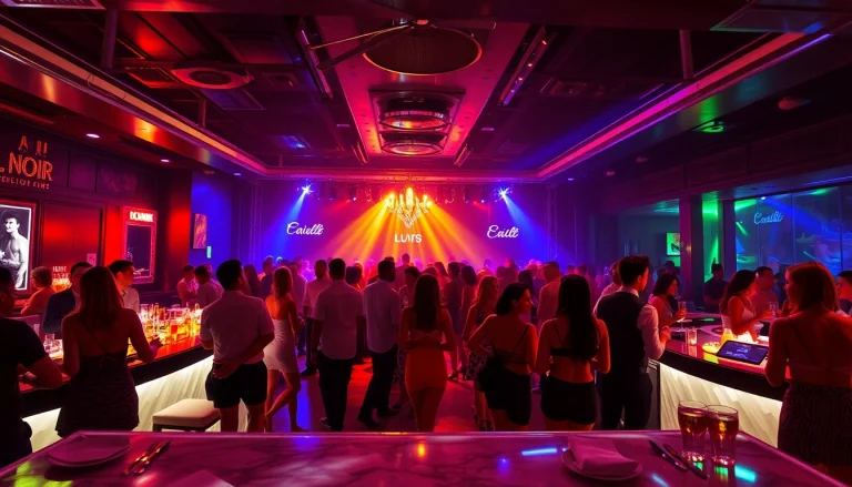 Experience nightlife at Club sxm, featuring vibrant lights and performers in St Martin's premier bar.