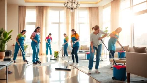 Experience Villa Deep Cleaning Services Dubai with a vibrant team transforming living spaces.