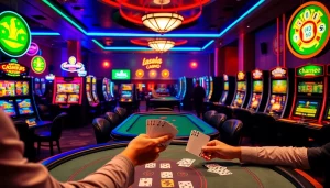 Experience the excitement of online casinos in Canada with vibrant gaming ambiance and engaging gameplay.