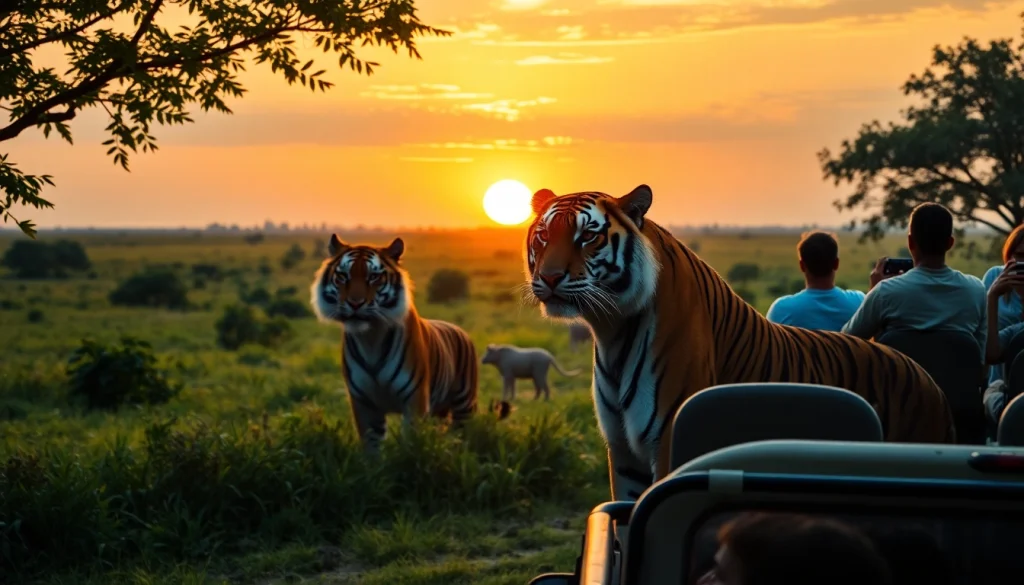 Admire the stunning Bengal tiger during a safari experience on pandachi.fr