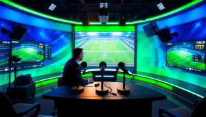 Watch Diema Sport online free with engaging sports broadcasts in a modern studio setting.