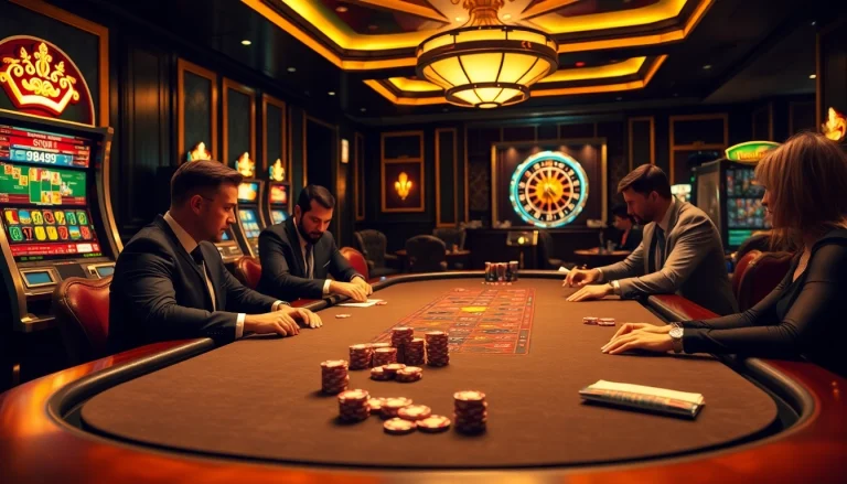 Experience thrilling gameplay with 주소모음 at the luxurious poker table surrounded by engaging players