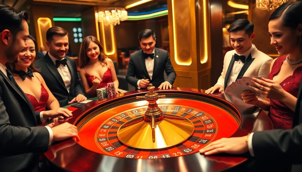 RAJABARONG brings excitement to a luxurious casino scene with vibrant roulette action.