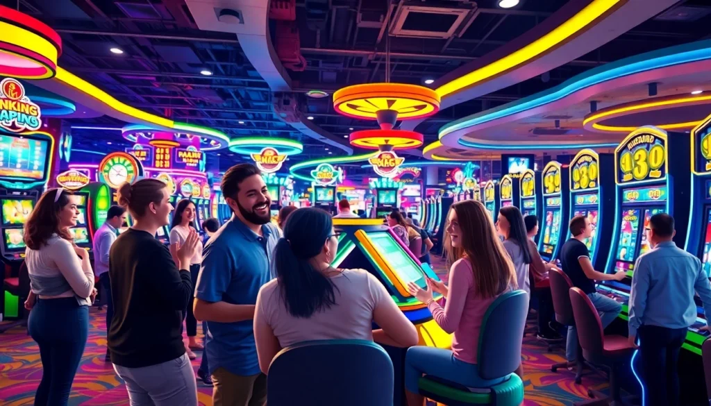 Menggambarkan pengalaman bermain petanitoto dengan pemain yang merayakan kemenangan di permainan slot yang interaktif.