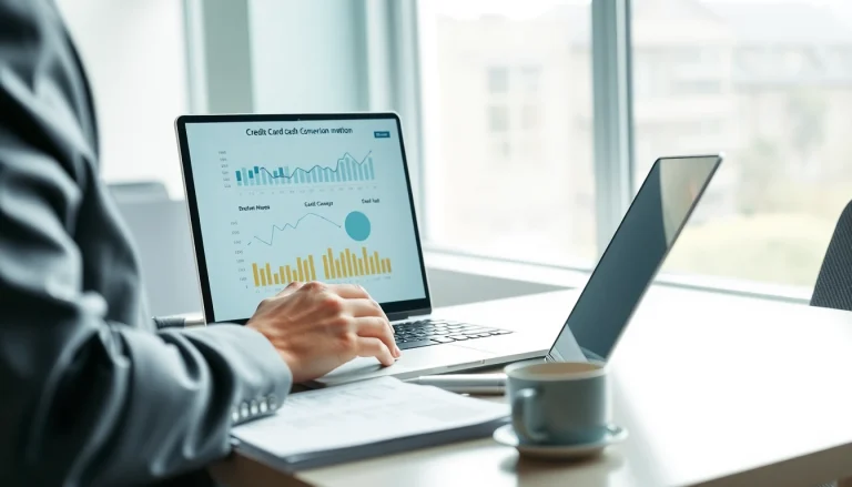 신용카드 현금화 방법을 분석하는 금융 전문가의 사무실 모습