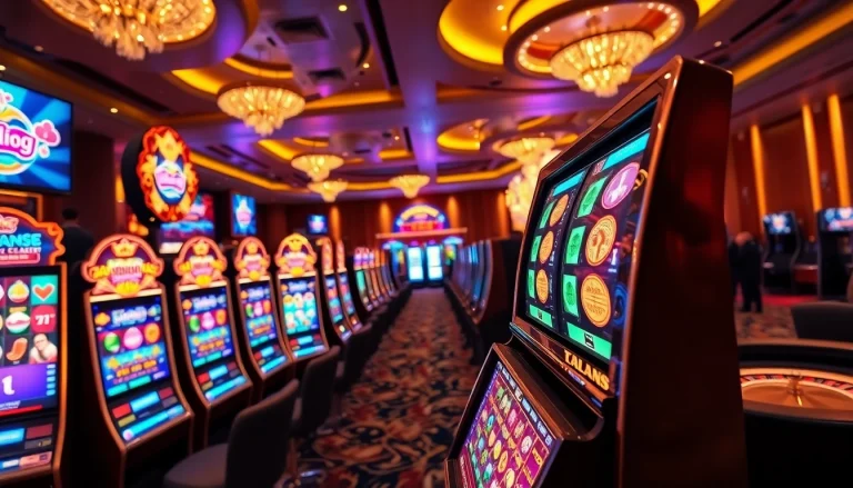 Experience the excitement of 온라인슬롯 with colorful spinning reels and vibrant casino atmosphere.