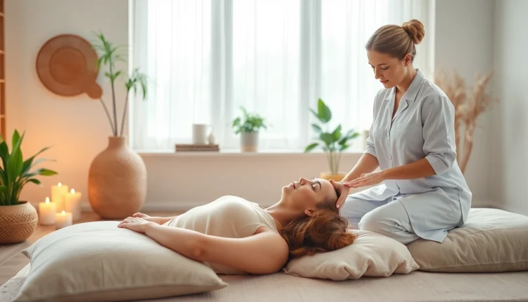 Session de sophrologieetbienetre.fr montrant un thérapeute serein guidant un client dans un environnement relaxant.