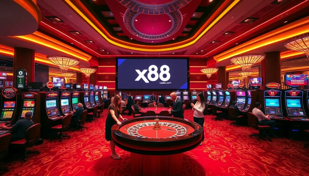 Experience excitement at xx88casino.com with players engaged at high-stakes roulette.