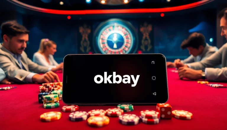 Experience thrilling gameplay with okbay apk in an elegant casino setting featuring poker chips and cards.