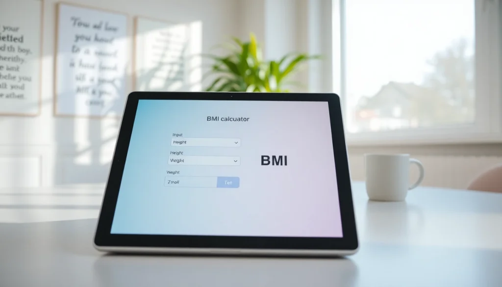 Calculate BMI easily with a user-friendly bmi calculator displayed on a modern digital device.