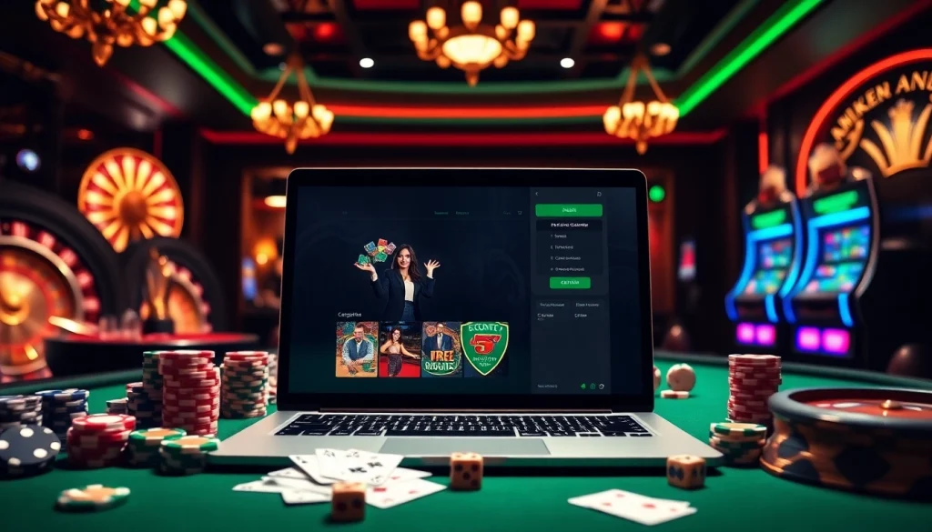 Experience excitement as you tải vmax in a luxurious online casino setting with poker chips and roulette wheels.