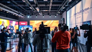 Creative professionals from a Video Production Company Phoenix capturing a dynamic event in a studio.