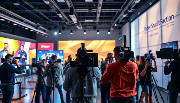 Creative professionals from a Video Production Company Phoenix capturing a dynamic event in a studio.