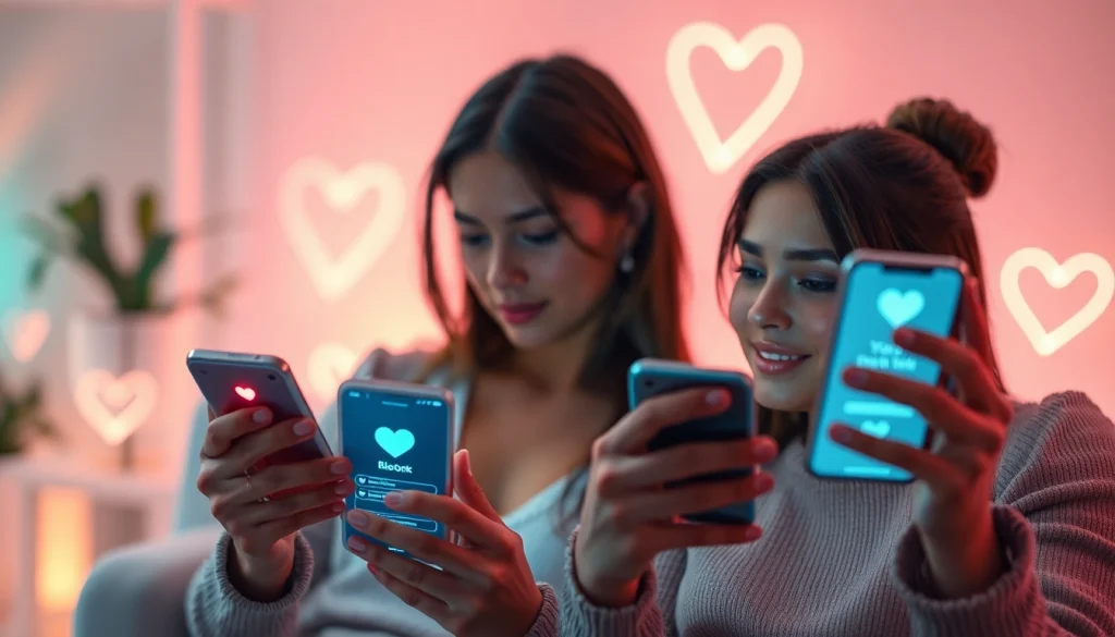 Engaging scene of couples interacting with sex AI through modern devices, showcasing intimacy and technology