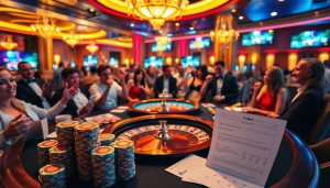 Experience the excitement of riobet with a vibrant casino scene filled with players and betting activities.