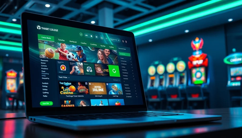 Experience the excitement of online gambling at https://thabet.college/ with a vibrant digital interface.