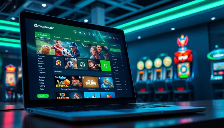 Experience the excitement of online gambling at https://thabet.college/ with a vibrant digital interface.