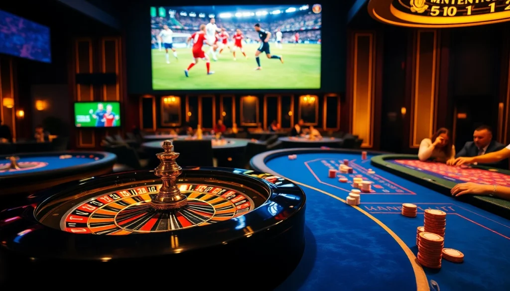 Watch live sport as spectators enjoy betting on ดูบอลสด แมนยู at a vibrant casino.