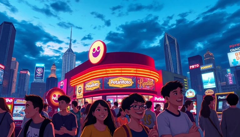Pemain bersenang-senang di petanitoto dengan permainan mengasyikkan di latar belakang.