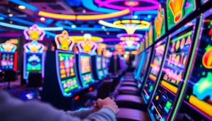 Mengakses permainan seru di PLANET77 LINK dengan tampilan mesin slot yang berwarna-warni.